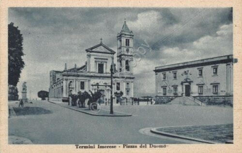 Cartolina Termini Imerese Piazza del Duomo anni '20
