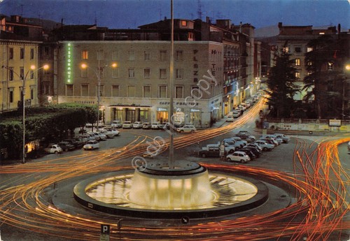Cartolina Terni Piazza Tacito notturno Ristorante 1987