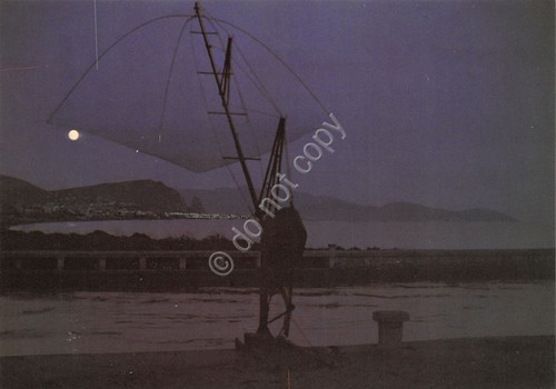 Cartolina Terracina notturno con luna (Latina)
