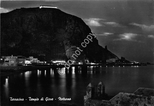 Cartolina Terracina Tempio di Giove Notturno 1965 (Latina)