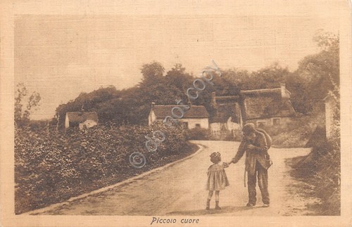 Cartolina Timbro Ufficio Posta Militare 1916 vecchio e bambina case …