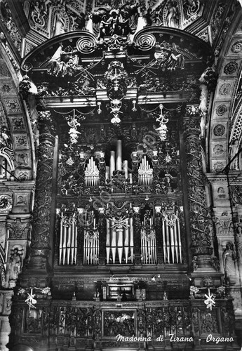 Cartolina Tirano Madonna di Tirano Organo anni '50