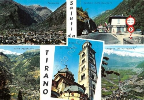 Cartolina Tirano vedute Dogana (Sondrio)