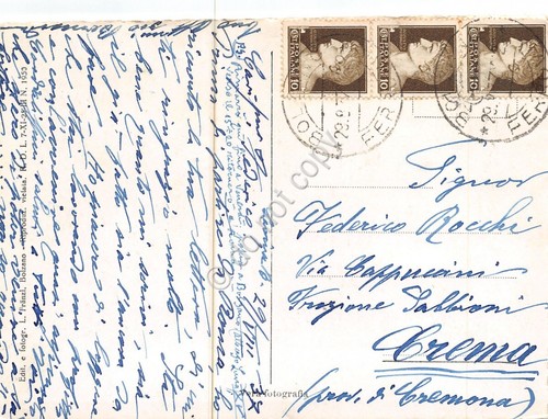 Cartolina Tires Hotel Dolomiti Lavina Bianca vedute 1937