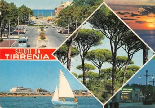 Cartolina Tirrenia vedute 1978 (Pisa)