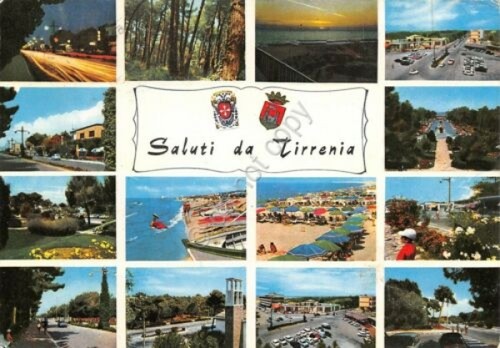 Cartolina Tirrenia vedute timbro targhetta PT 1971 (Pisa)