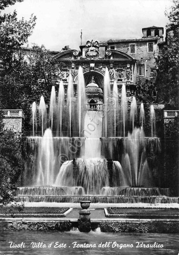 Cartolina Tivoli fontana dell'organo idraulico 1959