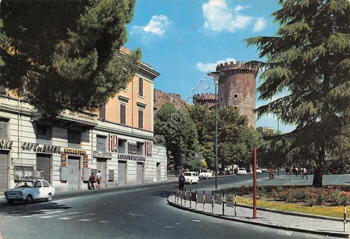 Cartolina Tivoli Largo Nazioni Unite 1971 Caffè Alimentari Fiat