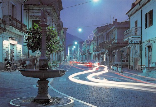 Cartolina Tocco Casauria Via Municipio Notturno
