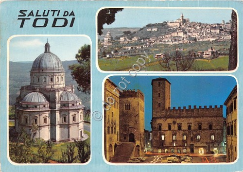 Cartolina Todi saluti da vedutine (Altre tematiche)