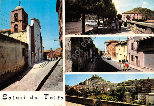Cartolina Tolfa vedute varie paese animata 1979