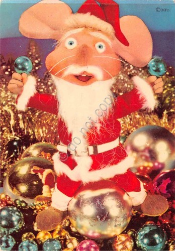 Cartolina Topo Gigio vestito da Babbo Natale Ed. Del Colombo