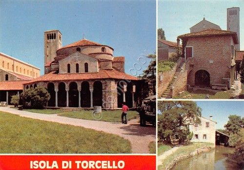 Cartolina Torcello vedute chiesa S. Fosca Palazzo Archivio canale (Venezia)