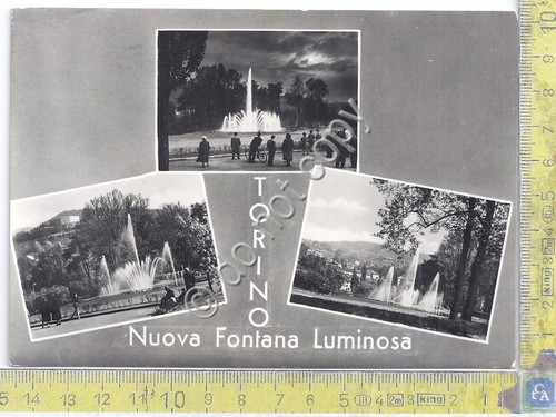 Cartolina Torino - Nuova fontana luminosa - Multivisione - 1955