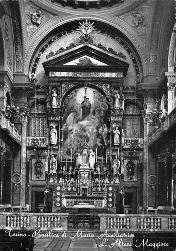Cartolina Torino Basilica Maria Ausiliatrice Altare Maggiore Istituto Salesiano