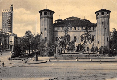 Cartolina Torino Monumento a Duca D'Aosta timbro Vaglia Postali 1958