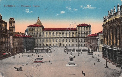 Cartolina Torino Palazzo Reale illustrata