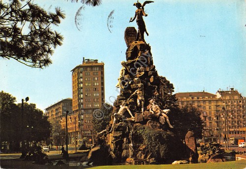 Cartolina Torino Piazza Statuto Monumento Frejus Ed. EDP anni '60