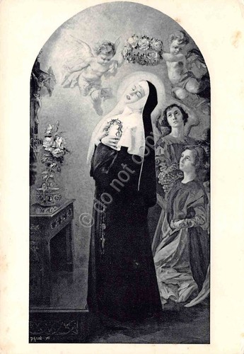 Cartolina Torino Santuario di Santa Rita Cappella Primitiva quadro 1963
