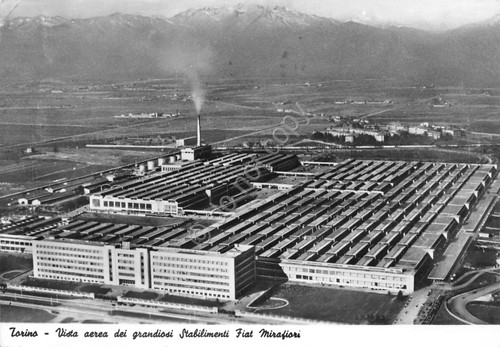 Cartolina Torino Stabilimenti Fiat Mirafiori panorama aereo 1968