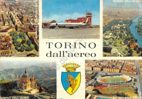 Cartolina Torino vedute dall'aereo ED SACAT 1970