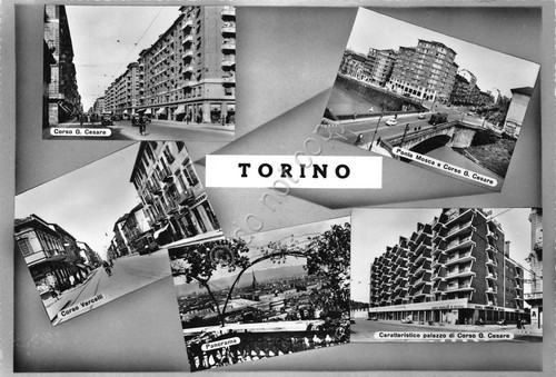 Cartolina Torino vedute varie ed SACAT