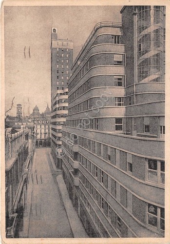 Cartolina Torino Via Viotti Torre Littoria 1938 ED SAF