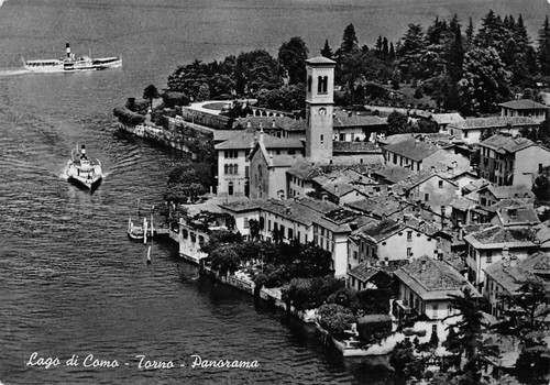 Cartolina Torno Panorama barca 1951 (Como)