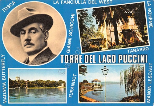 Cartolina Torre del Lago Puccini vedute opere Puccini 1976 (Lucca)