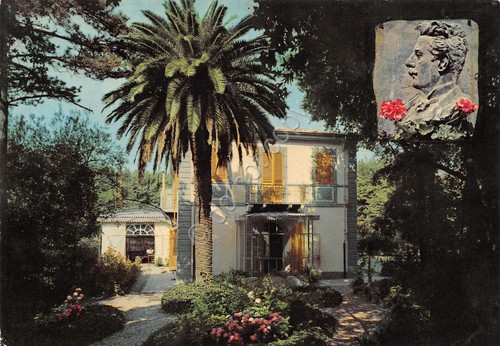 Cartolina Torre del Lago Puccini Villa Puccini timbro al retro