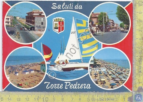 Cartolina Torre Pedrera vedute varie 1974 (Rimini)
