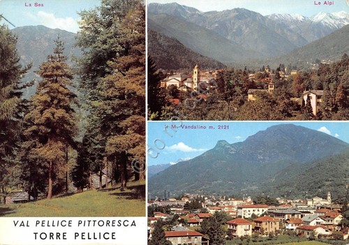 Cartolina Torre Pellice 3 Vedute 1958 (Torino)