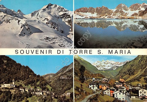 Cartolina Torre Santa Maria vedute varie 1978 (Sondrio)