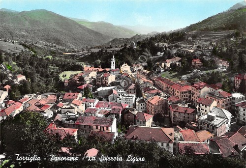 Cartolina Torriglia panorama 1967 colorata