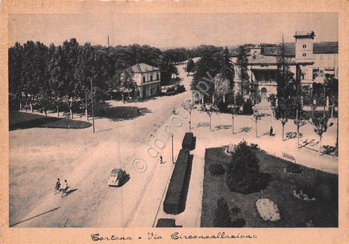 Cartolina Tortona Via Circonvallazione auto d''epoca animata NVG