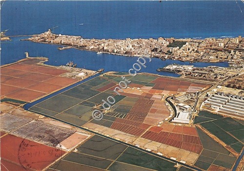 Cartolina Trapani Panorama aereo 1977