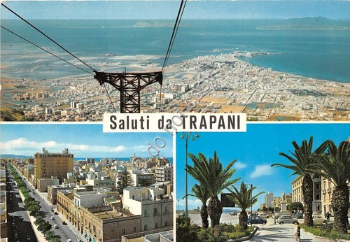 Cartolina Trapani Saluti da Vedutine (Altre tematiche)