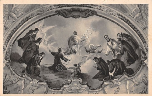 Cartolina Tregasio di Triuggio Casa esercizi Villa S. Cuore Affresco …