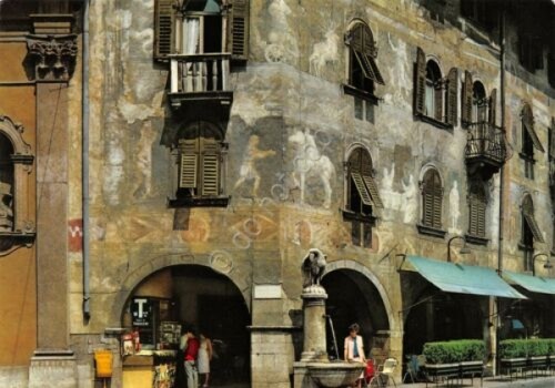 Cartolina Trento Casa Rella 1973 insegna Tabacchi