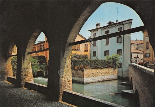 Cartolina Treviso Ponte San Francesco e Sottoportico anni '70