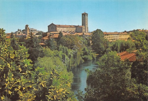 Cartolina Treviso Tempio Monumentale S. Nicolò fiume anni '70