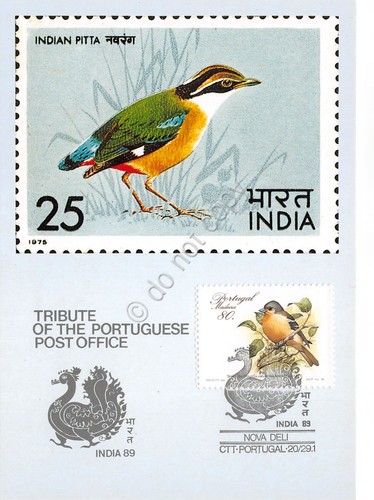 Cartolina Tribute of the Portuguese Post Office Nova Deli 1989