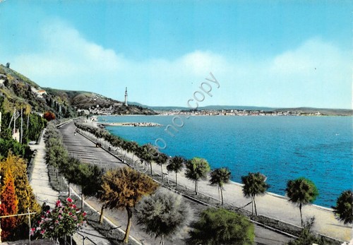 Cartolina Trieste Barcola panorama timbro colle San Giusto anni '60