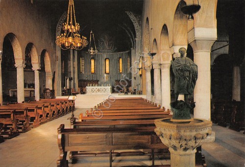 Cartolina Trieste Basilica S. Giusto interno Altare Maggiore