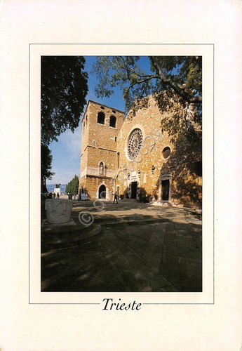Cartolina Trieste Cattedrale di San Giusto riquadro bianco