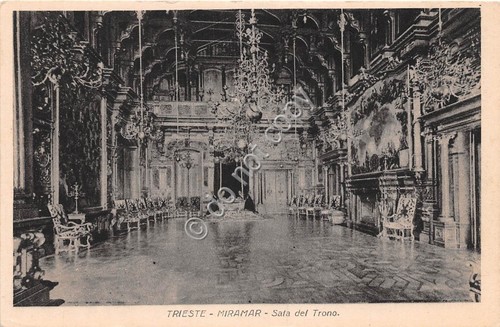 Cartolina Trieste Miramar Sala del Trono