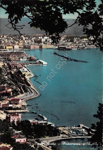 Cartolina Trieste Panorama e porto 1957