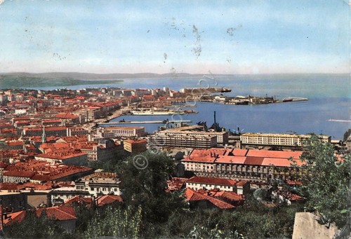 Cartolina Trieste porto 1959