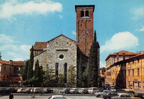 Cartolina Udine Chiesa S. Francesco auto d'epoca anni '70