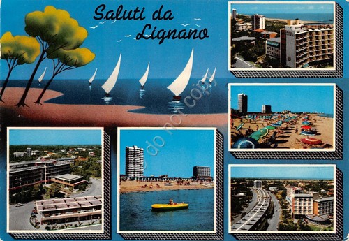 Cartolina Udine Lignano vedutine 1973